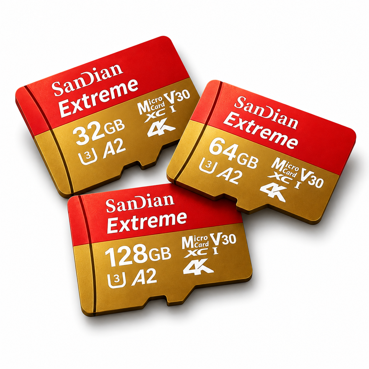 Carte Mémoire Micro SD 32GB, 64GB, 128GB + Adaptateur