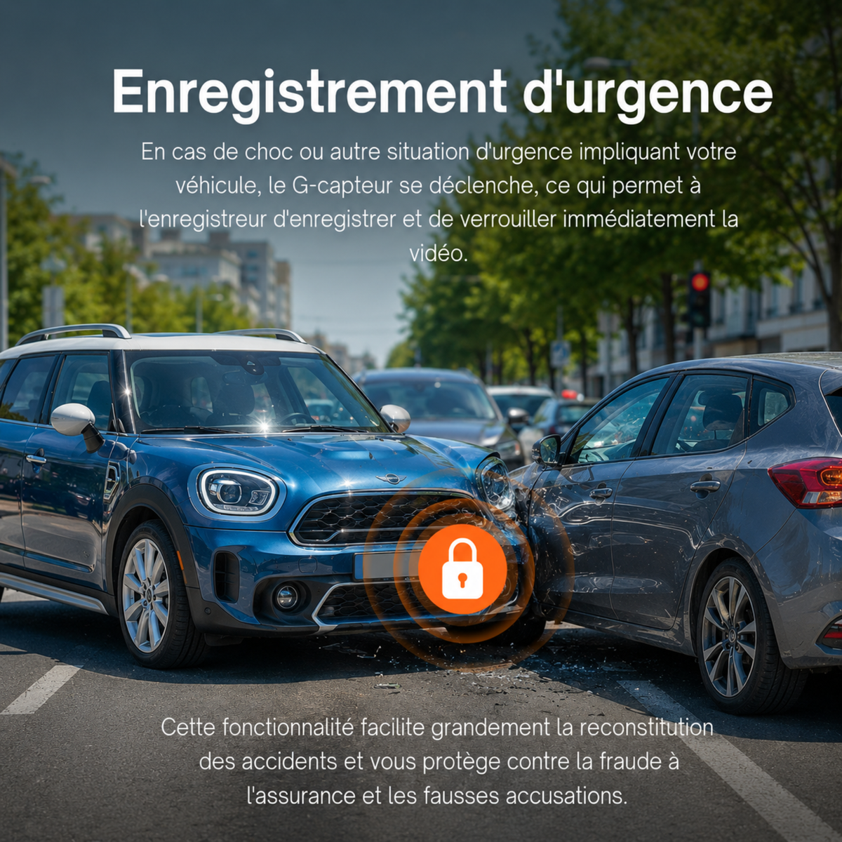 Dashcam 2K Mini 3 pro, Caméra pour voiture DVR - Surveillance de stationnement 24h/24, Commande vocale, Vision Nocturne