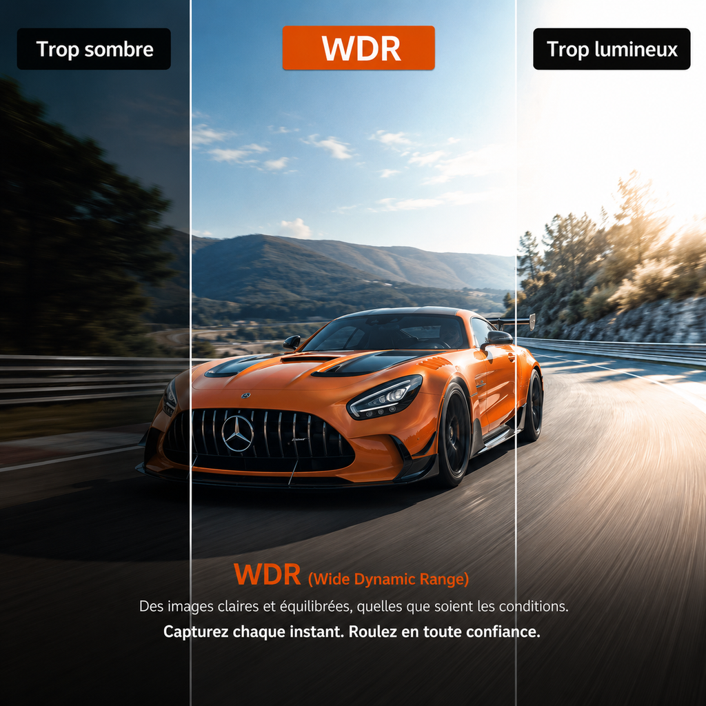Dashcam 4k UHD pour voiture, Caméra Avant/Arrière - GPS, Wifi, Surveillance de stationnement 24h/24, Vision Nocturne, Grand Angle 170° - XP900