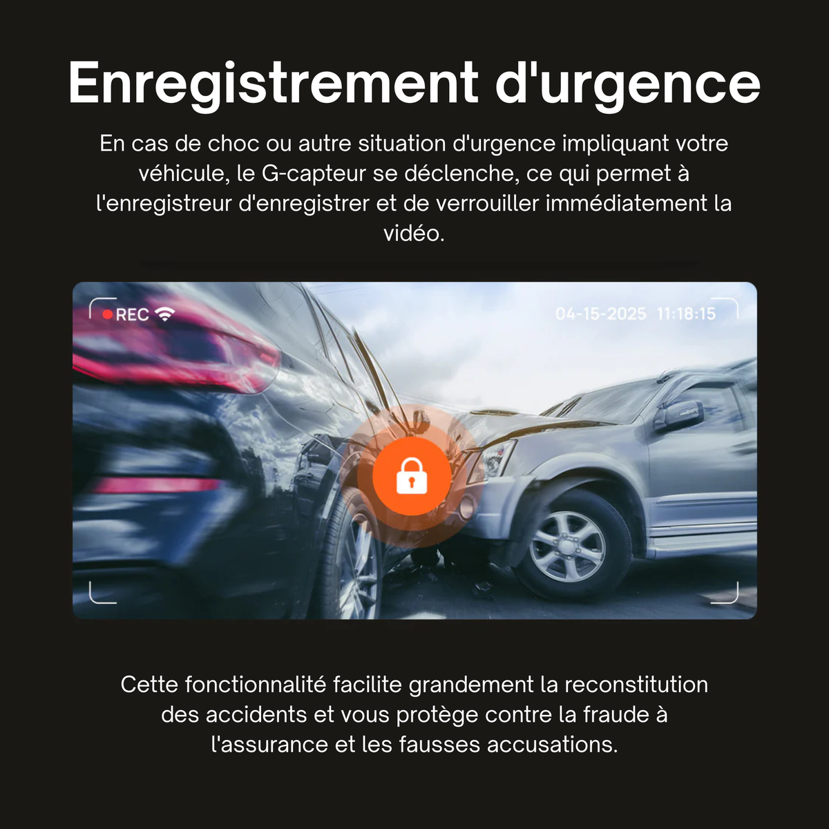 Dashcam 4k UHD pour voiture, Caméra Avant/Arrière - GPS, Wifi, Surveillance de stationnement 24h/24, Vision Nocturne, Grand Angle 170° - XP500