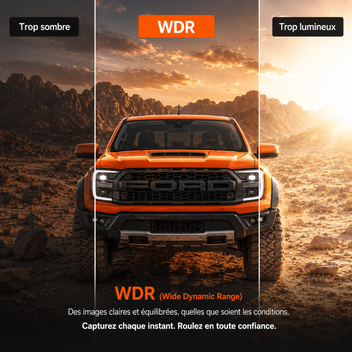 Dashcam rétroviseur tactile 4K, Caméra Avant/Arrière - Carplay, Surveillance de stationnement 24h/24, Vision Nocturne