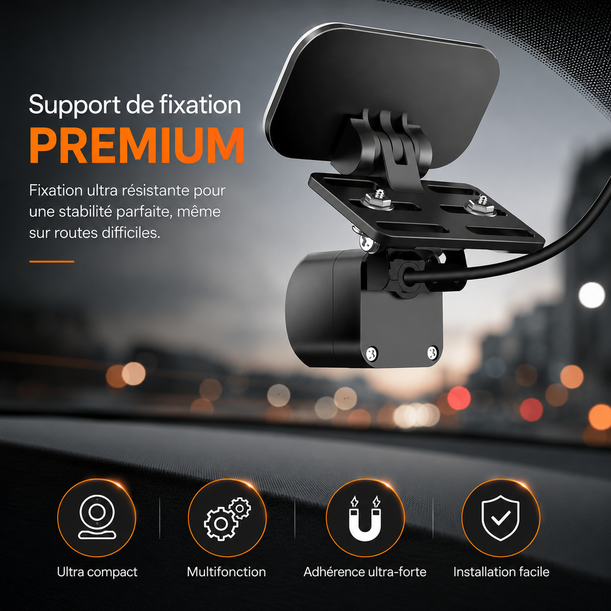 Support caméra de recul pare-brise arrière pour Dashcam