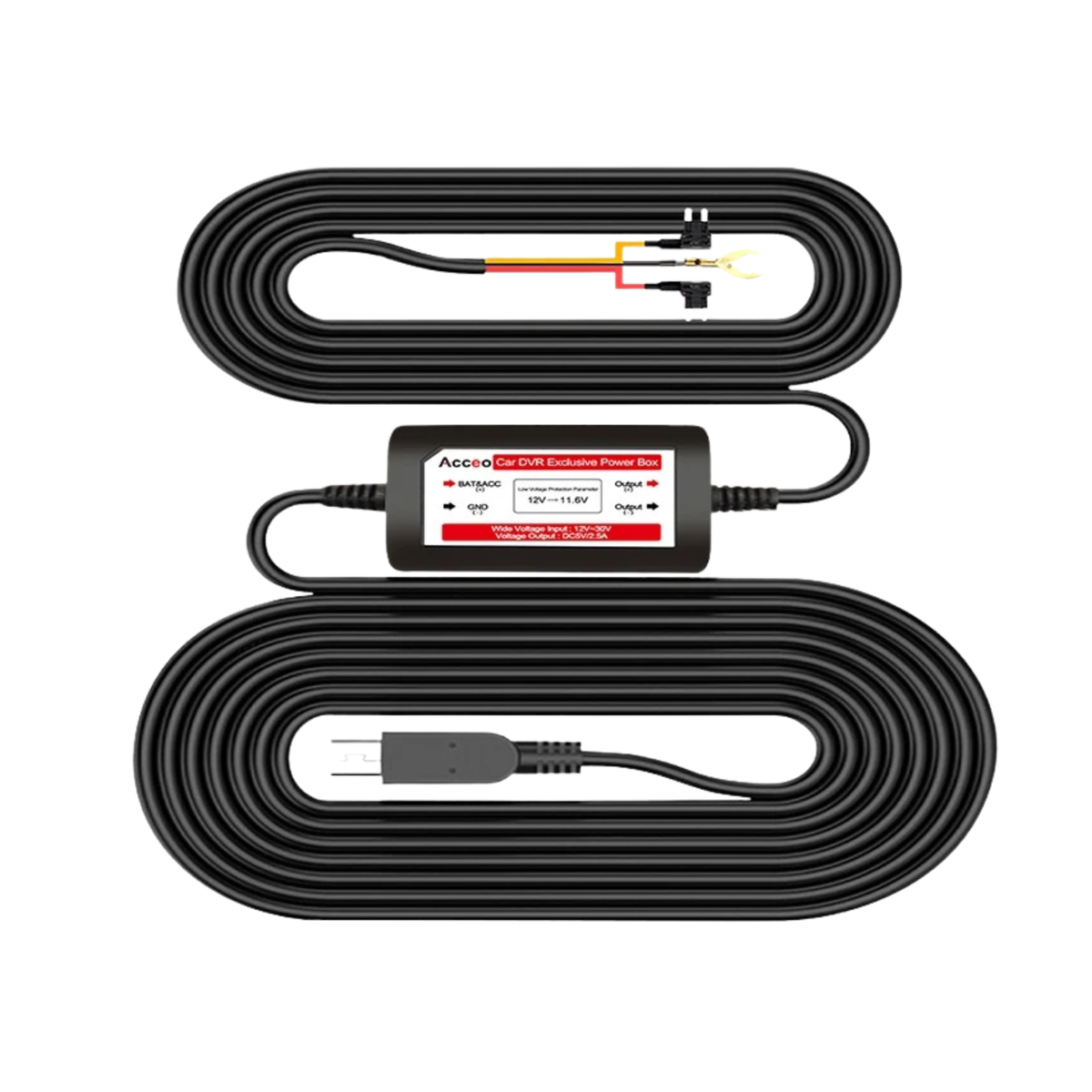 Hardwire Kit câblage surveillance stationnement 24h/24 pour Dashcam miroir/VTC/XP500/XP900